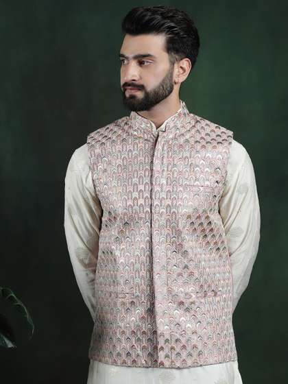 SOJANYA Men's Woven Nehru Jacket