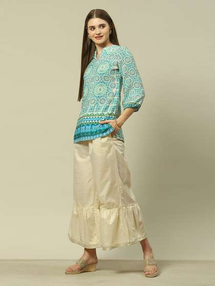 Rangriti Checked Flared Palazzos