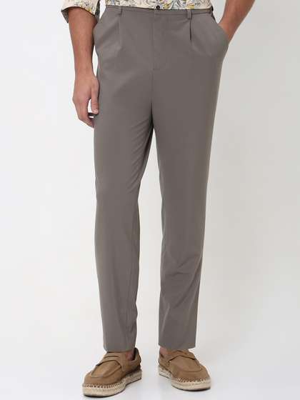 Mufti Men Relaxed
                        Tapered Fit Pleated Formal Trouser