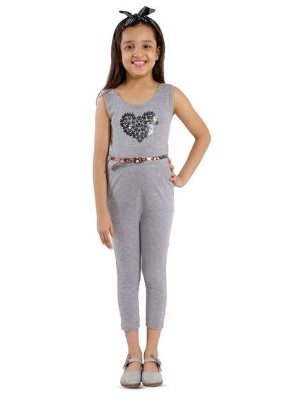 Kids Cave Girls
                    Embellished Cotton Jumpsuit