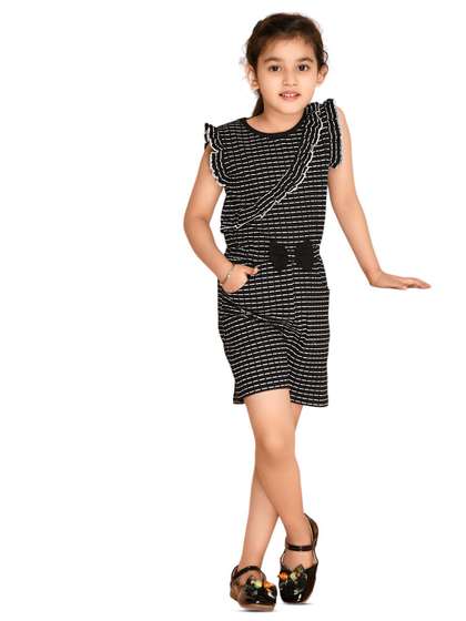 Kids Cave Girls Printed
                    Cotton Playsuit