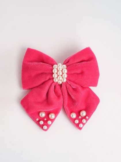 RIBBON CANDY Girls
                      embellished with pearls Rose Pink Alligator Hair
                      Clip