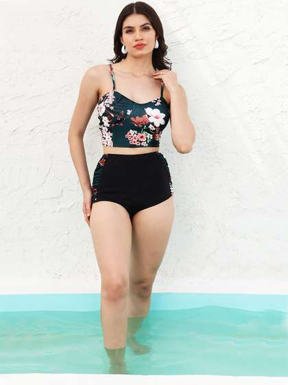 Athena Printed Crop
                        Top & Briefs Swim Set