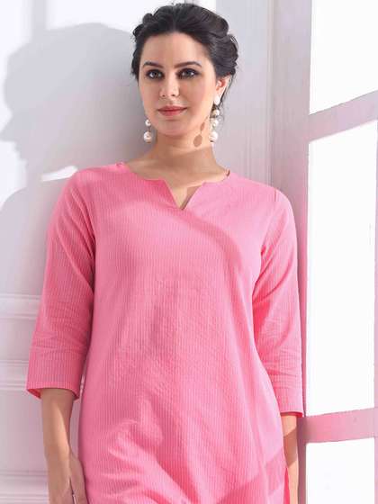 Anouk Women Striped
                        Regular Kantha Work Pure Cotton Kurta with
                        Trousers