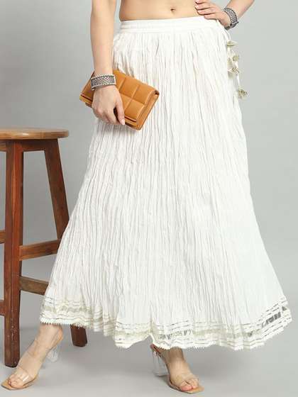 ZRI Pure Cotton Flared Maxi Skirts