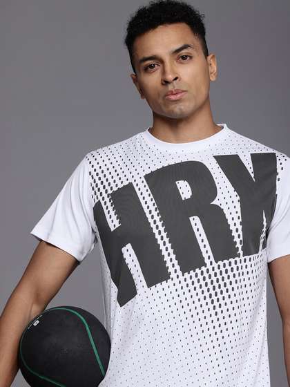 HRX by Hrithik Roshan Rapid Dry Antimicrobial Finish Brand Logo Printed Training T-shirt