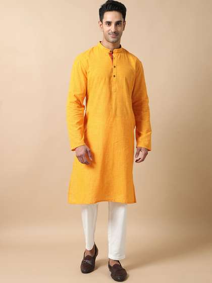 FILORI Solid Pure Cotton Long Kurta
