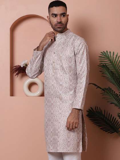 Anouk Self Design Cotton Silk Kurta