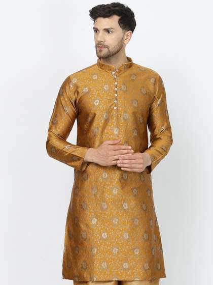 Sydney Heights Men Floral Woven Design Work Jacquard Kurta