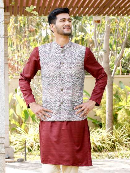 FILORI Printed Nehru Jackets