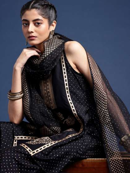 Taavi Ethnic Motifs Printed Regular Taavi Festive Kurta with Palazzos & Dupatta