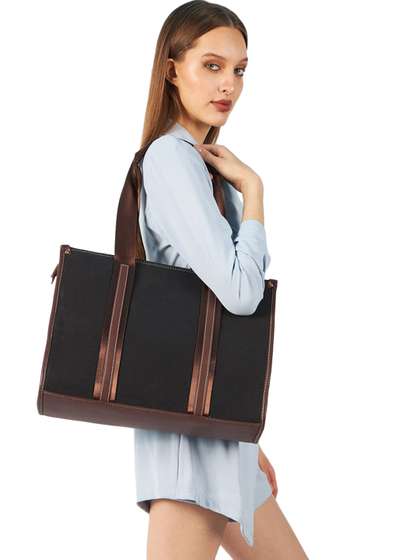 MINI WESST Oversized Structured Tote Bag With Pouch