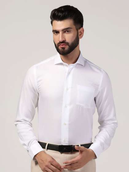 Blackberrys Men Super White Textured Formal Shirt