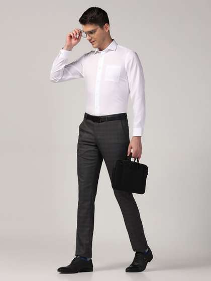Blackberrys Men Super White Textured Formal Shirt