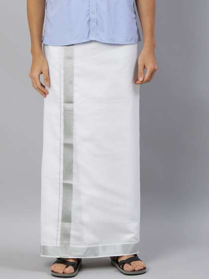 Ramraj Men Pure
                        Cotton Double Layer Veshti With Zari Border