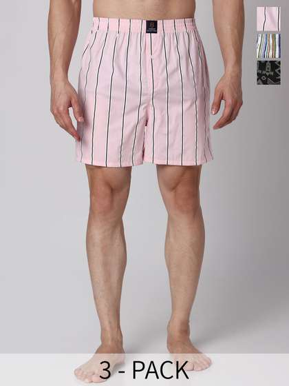 URBAN SCOTTISH Pack Of
                      3 Printed Cotton Boxers USBX2463