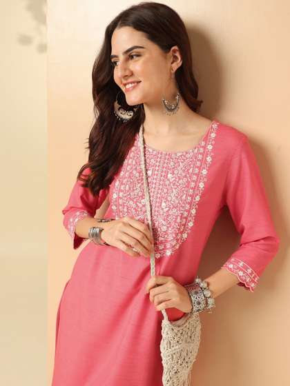 Anouk Embroidered A-Line Kurta