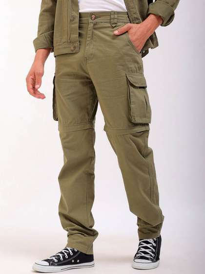 The Indian Garage
                          Co Men Loose Fit Mid-Rise Pure Cotton Cargos
                          Trousers