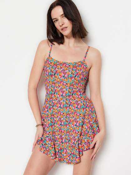 Trendyol Floral
                        Printed Shoulder Straps Playsuit