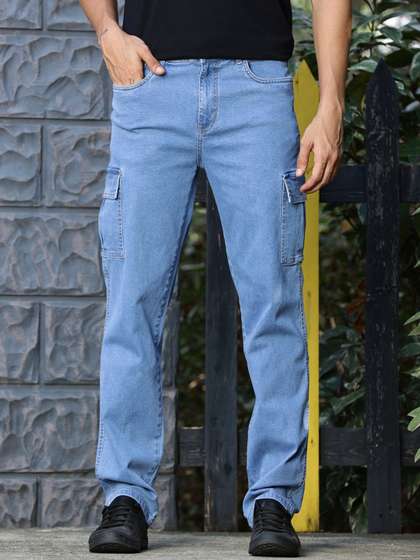 Mast & Harbour
                          Men Smart Relaxed Fit Clean Look Light Fade
                          Stretchable Cargo Jeans