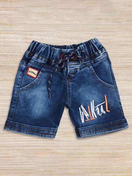 BAESD Boys Embroidered
                      Mid-Rise Knee Length Regular Fit Pure Cotton Denim
                      Shorts