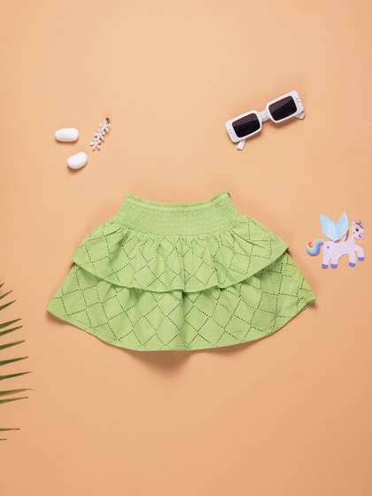 Purple United Kids Girls Self Designed Mini Skirt