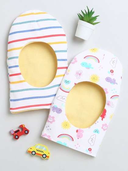 BUMZEE Infants Girls
                      Pack Of 2 Printed Reversible Balaclava Caps