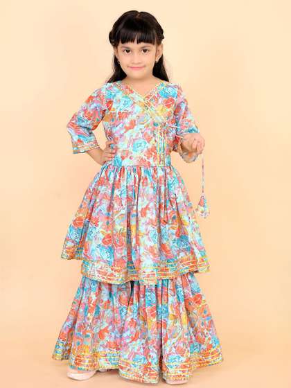 BAESD Girls Floral
                    Printed A-Line kurta With Palazzo