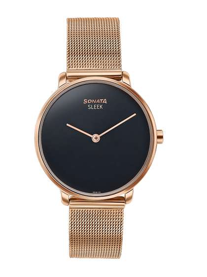 Sonata Sleek Quartz
                        Analog With Black Dial Watch For Women -
                        8191wm01