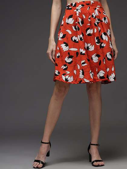 TANDUL Flared Knee Length Skirts