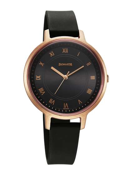 Sonata Splash Quartz
                        Analog With Black Dial Watch For Women -
                        87049pp21w