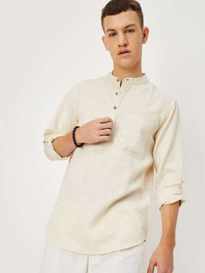max Roll-Up Sleeves Straight Kurta
