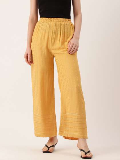 FERANOID Women Embroidered Flared Palazzos