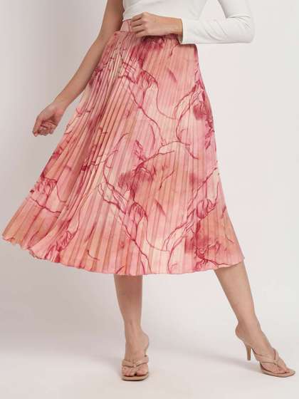OTABU Printed A-line Midi Skirts