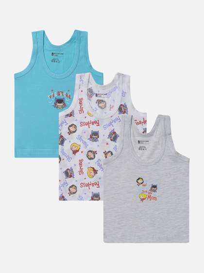 Bodycare Kids Infants
                      Pack of 3 Assorted Printed Pure Cotton Basic
                      Innervests