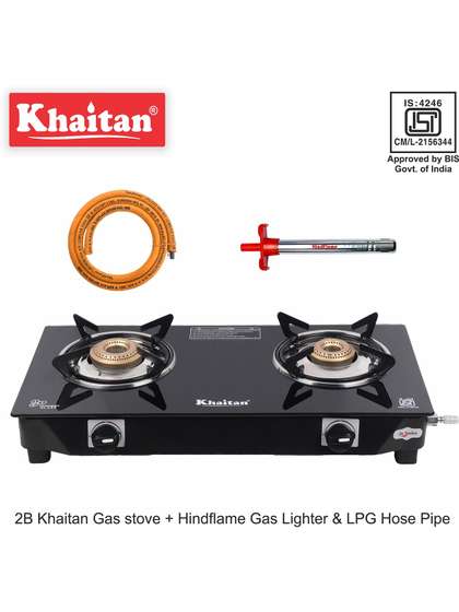 Khaitan Glass 2 Burner Gas Stove