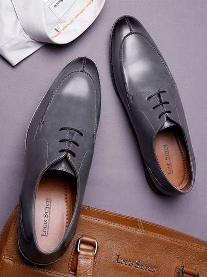 LOUIS STITCH Men Ash
                        Grey Formal Lace Up Derby Shoes