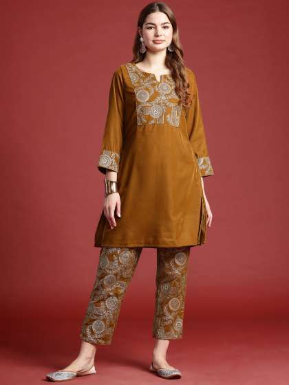 Anouk Straight Ethnic Printed Festive Kurta Set