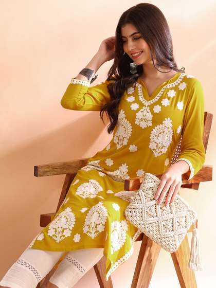 KALINI Floral Embroidered Kurta