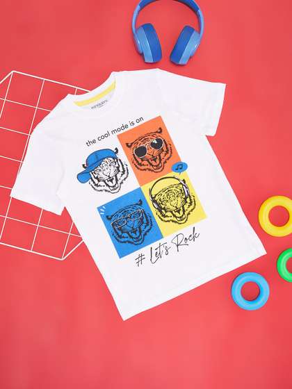 Pantaloons Junior Boys Graphic Print Round Neck T-shirt