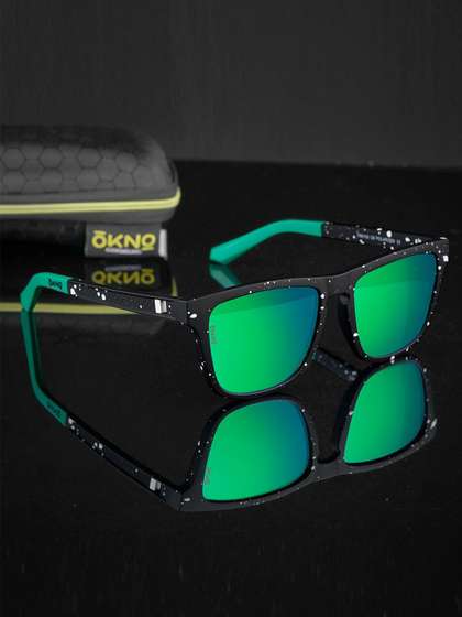 OKNO Polarised and UV
                    Protected Lens Unisex Green Square Sunglasses