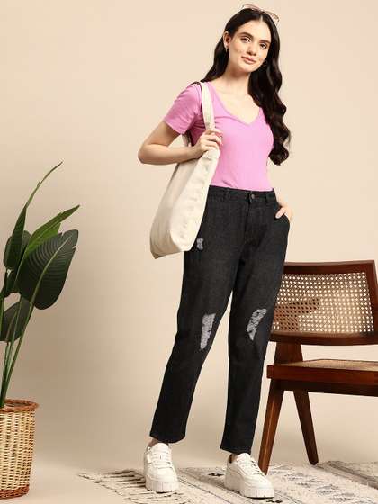 Mast & Harbour
                        Women Stretchable Boyfriend Fit Jeans
