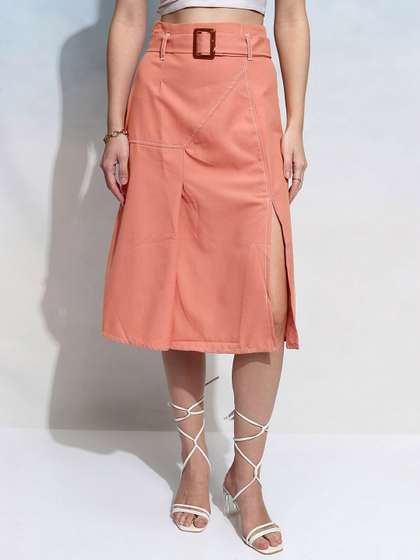 Tokyo Talkies Women
                        Paneled Midi Skirts