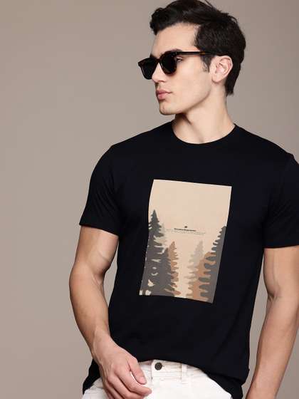 French Connection Graphic Printed Pure Cotton T-shirt