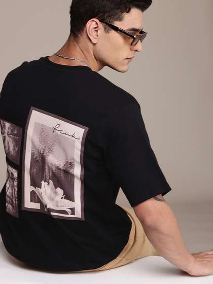 FCUK Graphic Printed Drop-Shoulder Sleeves Relaxed Fit Pure Cotton T-shirt