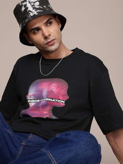 FCUK Printed Drop-Shoulder Sleeves Oversized Pure Cotton T-shirt