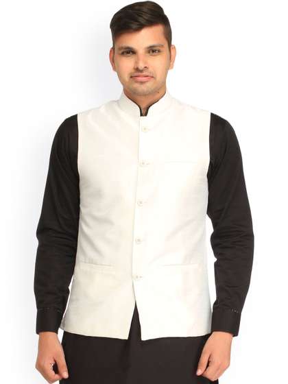 Exotic India Woven Nehru Jacket