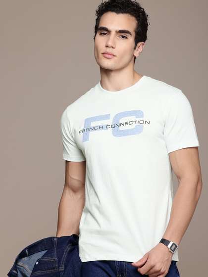 French Connection Typography Printed Pure Cotton Casual T-shirt