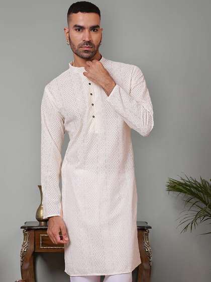 Jompers Men Geometric Pathani Kurta