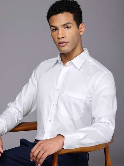 Louis Philippe Men Slim Fit Easy to Iron Premium Cotton Full Sleeve Formal Shirt